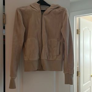 Tan fuzzy zip up jacket